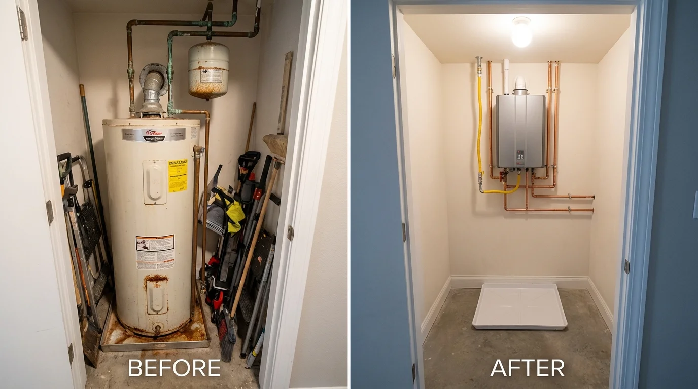Tank water heater versus wall-mounted tankless unit comparison for Limon, CO homeowners